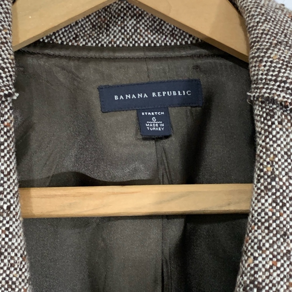 Banana Republic Brown Ruffle Wool Blend Blazer - Picture 4 of 8